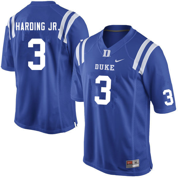 Men #3 Darrell Harding Jr. Duke Blue Devils College Football Jerseys Sale-Blue